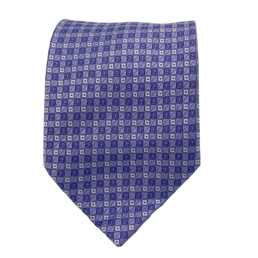 Pronto Uomo patterned silk tie professional purple tie- 3.5”